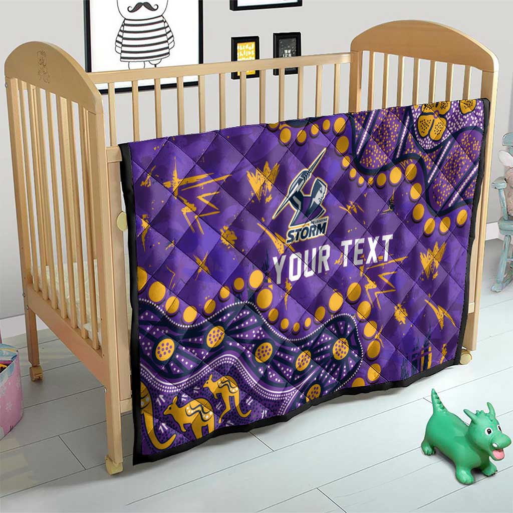 Personalized Melbourne Storm Quilt Aboriginal Pattern with Graffiti Style Design