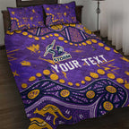 Personalized Melbourne Storm Quilt Bed Set Aboriginal Pattern with Graffiti Style Design
