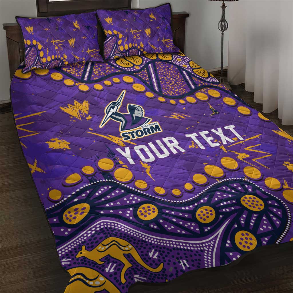 Personalized Melbourne Storm Quilt Bed Set Aboriginal Pattern with Graffiti Style Design