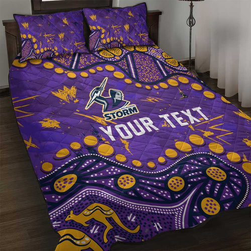 Personalized Melbourne Storm Quilt Bed Set Aboriginal Pattern with Graffiti Style Design