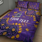 Personalized Melbourne Storm Quilt Bed Set Aboriginal Pattern with Graffiti Style Design