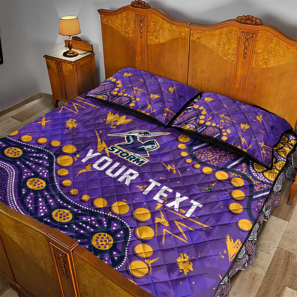 Personalized Melbourne Storm Quilt Bed Set Aboriginal Pattern with Graffiti Style Design