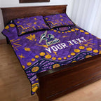 Personalized Melbourne Storm Quilt Bed Set Aboriginal Pattern with Graffiti Style Design