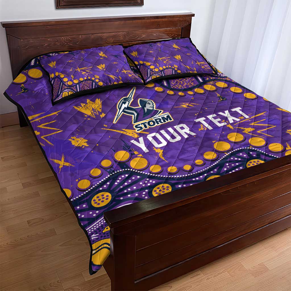 Personalized Melbourne Storm Quilt Bed Set Aboriginal Pattern with Graffiti Style Design