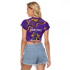 Personalized Melbourne Storm Raglan Cropped T Shirt Aboriginal Pattern with Graffiti Style Design