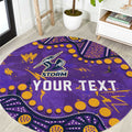 Personalized Melbourne Storm Round Carpet Aboriginal Pattern with Graffiti Style Design