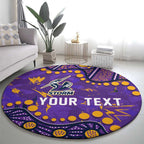 Personalized Melbourne Storm Round Carpet Aboriginal Pattern with Graffiti Style Design
