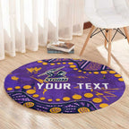 Personalized Melbourne Storm Round Carpet Aboriginal Pattern with Graffiti Style Design