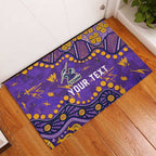 Personalized Melbourne Storm Rubber Doormat Aboriginal Pattern with Graffiti Style Design