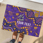 Personalized Melbourne Storm Rubber Doormat Aboriginal Pattern with Graffiti Style Design