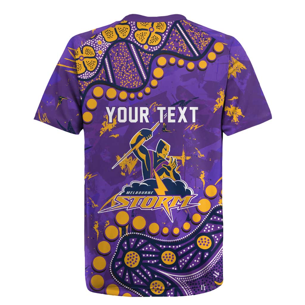 Personalized Melbourne Storm Rugby Jersey Aboriginal Pattern with Graffiti Style Design