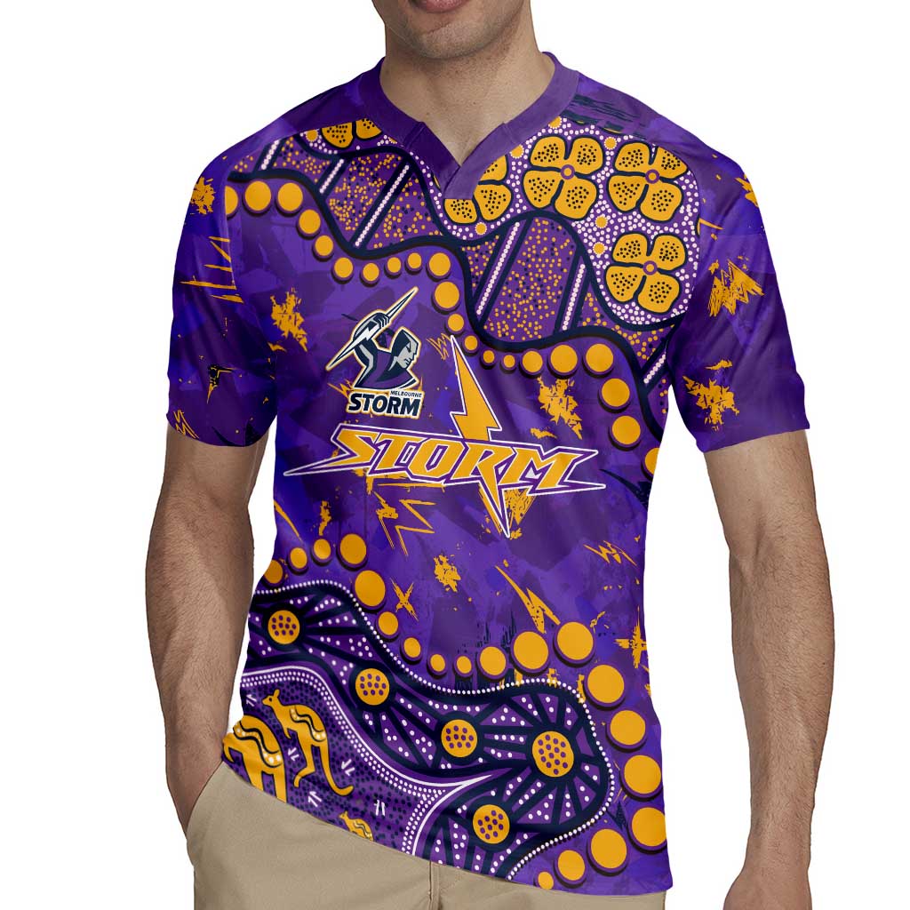 Personalized Melbourne Storm Rugby Jersey Aboriginal Pattern with Graffiti Style Design