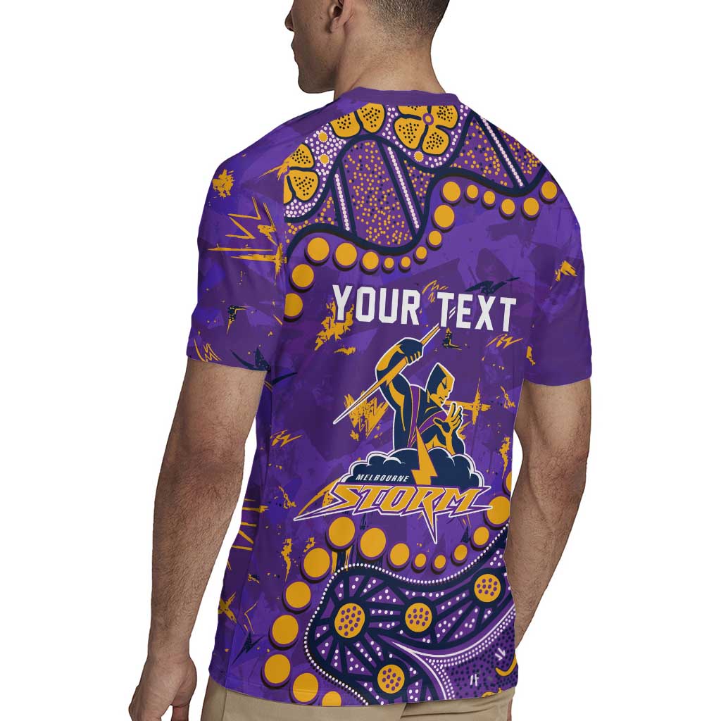 Personalized Melbourne Storm Rugby Jersey Aboriginal Pattern with Graffiti Style Design