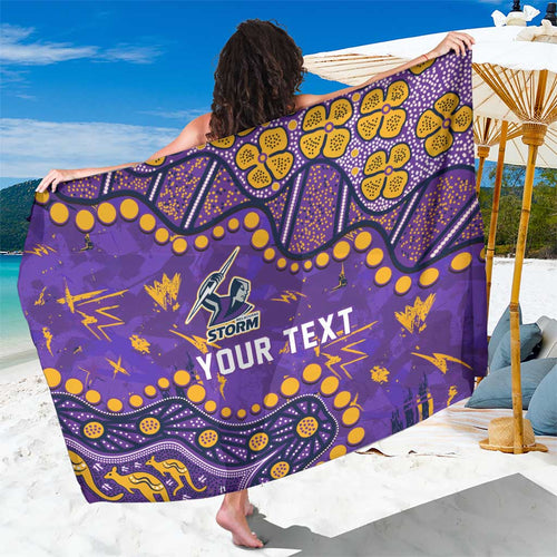 Personalized Melbourne Storm Sarong Aboriginal Pattern with Graffiti Style Design