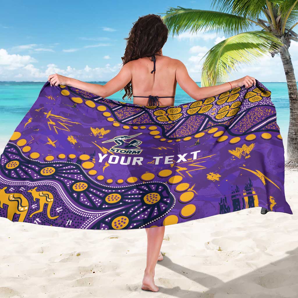 Personalized Melbourne Storm Sarong Aboriginal Pattern with Graffiti Style Design