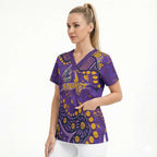 Personalized Melbourne Storm Scrub Top Aboriginal Pattern with Graffiti Style Design