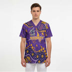 Personalized Melbourne Storm Scrub Top Aboriginal Pattern with Graffiti Style Design