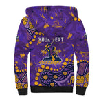 Personalized Melbourne Storm Sherpa Hoodie Aboriginal Pattern with Graffiti Style Design