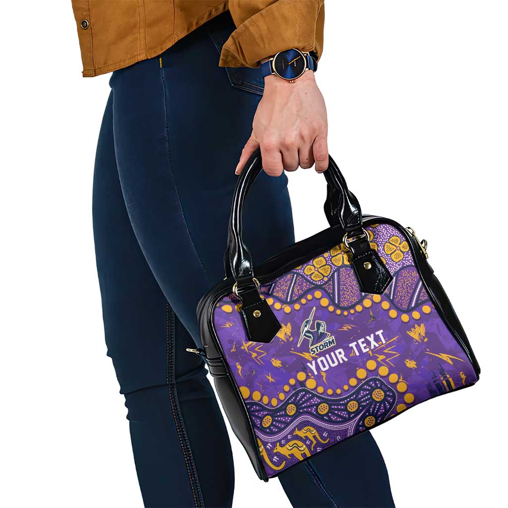 Personalized Melbourne Storm Shoulder Handbag Aboriginal Pattern with Graffiti Style Design