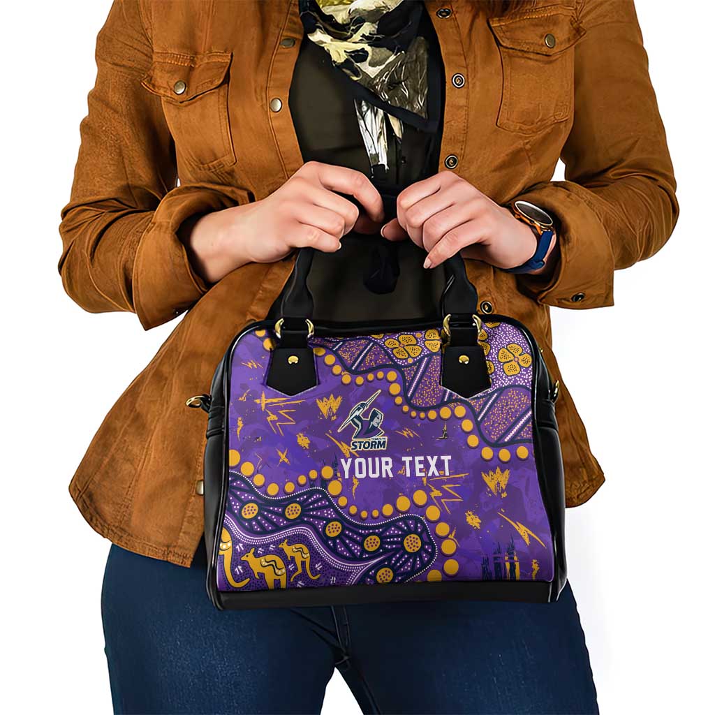 Personalized Melbourne Storm Shoulder Handbag Aboriginal Pattern with Graffiti Style Design