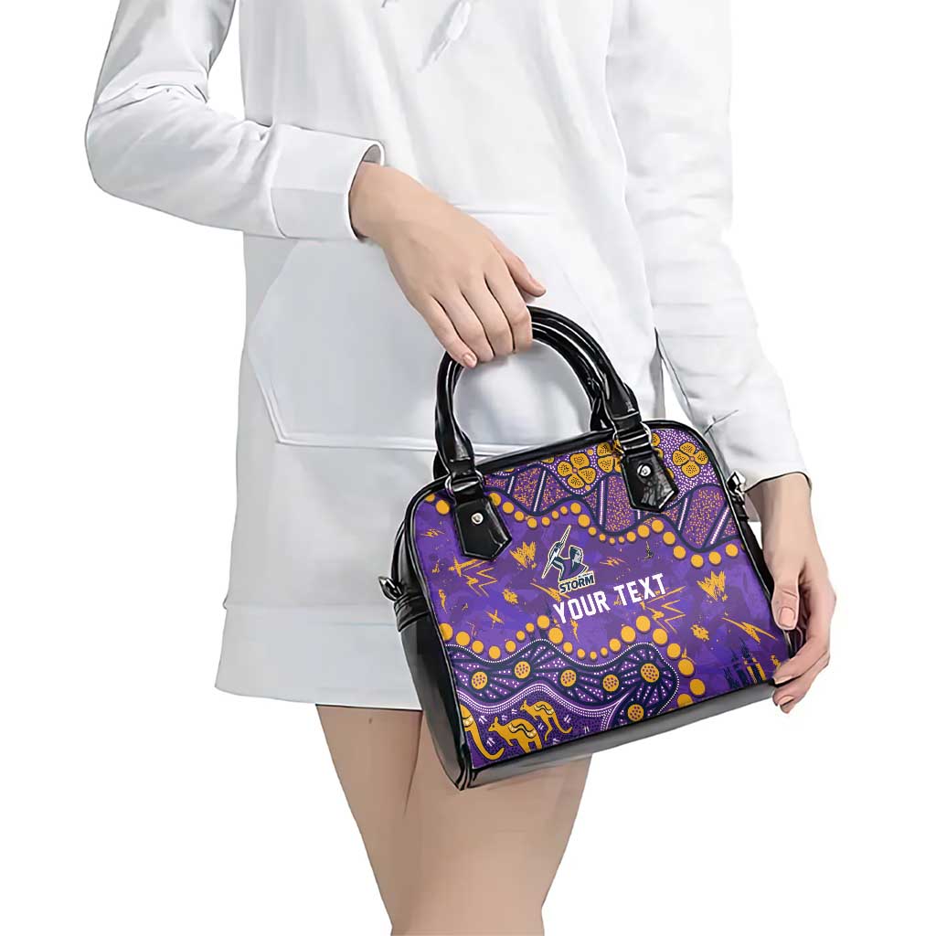 Personalized Melbourne Storm Shoulder Handbag Aboriginal Pattern with Graffiti Style Design