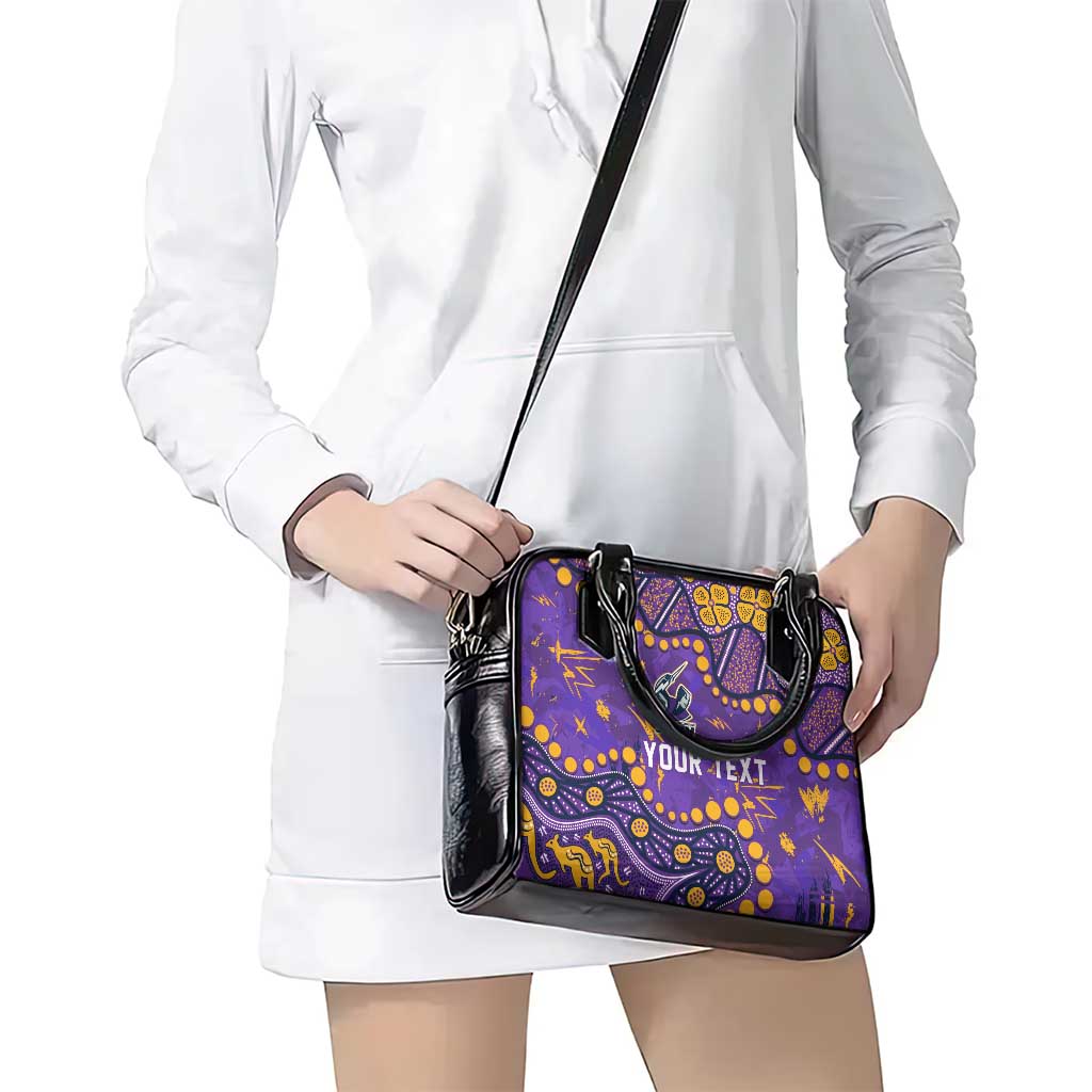 Personalized Melbourne Storm Shoulder Handbag Aboriginal Pattern with Graffiti Style Design
