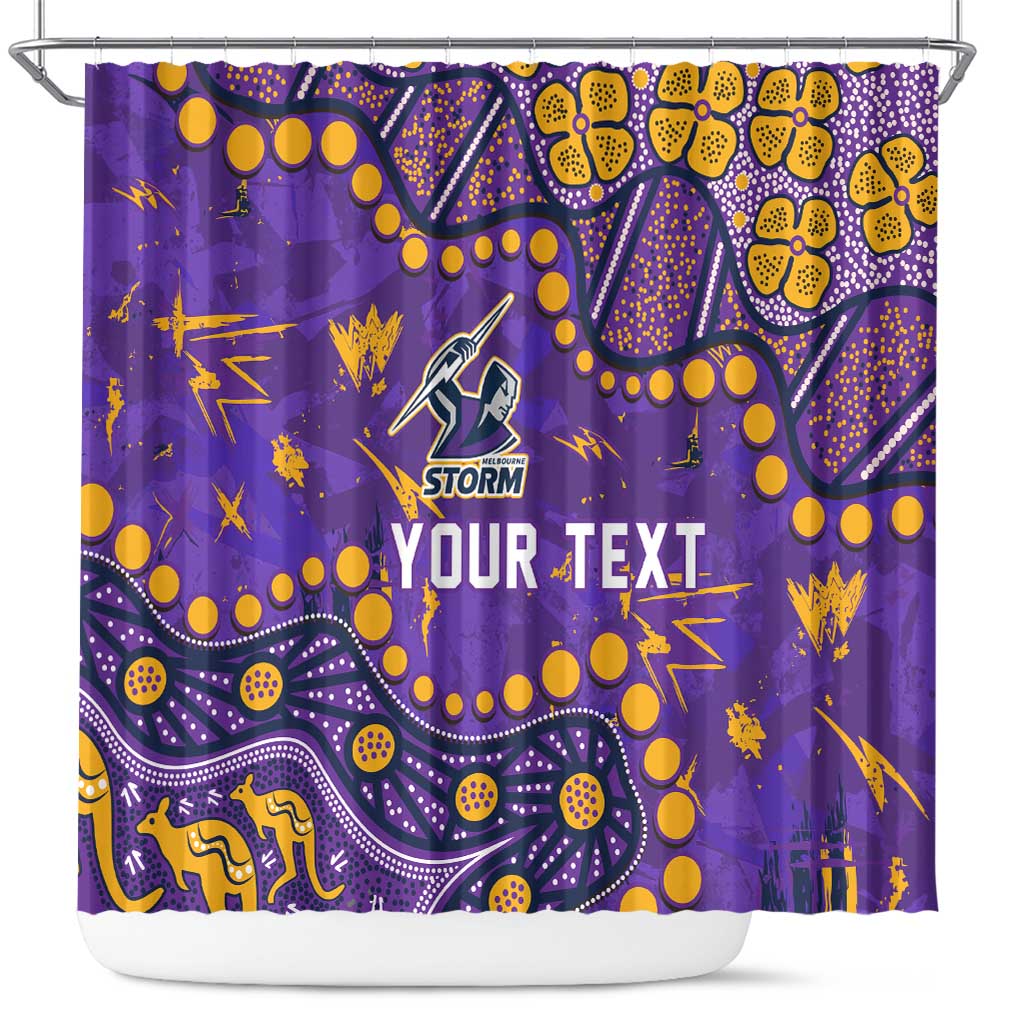 Personalized Melbourne Storm Shower Curtain Aboriginal Pattern with Graffiti Style Design