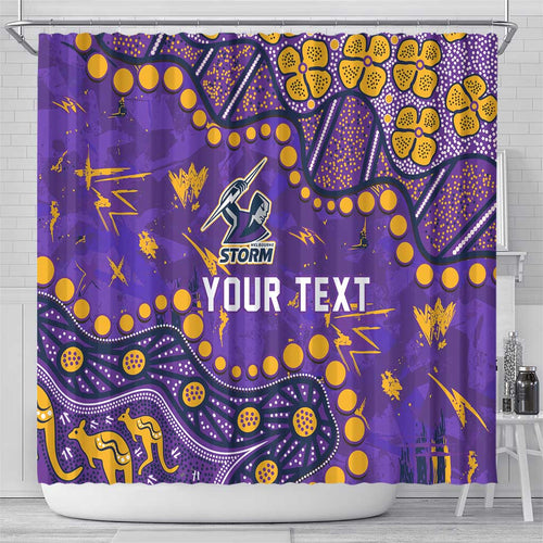 Personalized Melbourne Storm Shower Curtain Aboriginal Pattern with Graffiti Style Design
