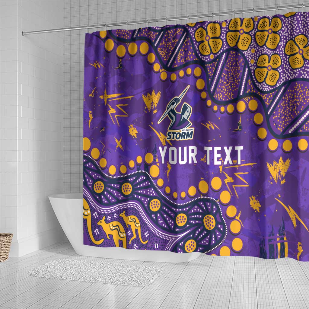 Personalized Melbourne Storm Shower Curtain Aboriginal Pattern with Graffiti Style Design