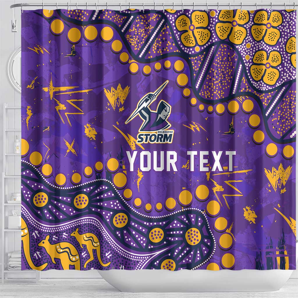 Personalized Melbourne Storm Shower Curtain Aboriginal Pattern with Graffiti Style Design