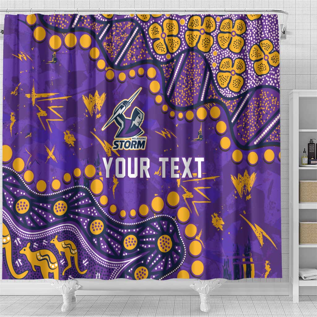 Personalized Melbourne Storm Shower Curtain Aboriginal Pattern with Graffiti Style Design