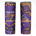 Personalized Melbourne Storm Skinny Tumbler Aboriginal Pattern with Graffiti Style Design