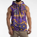 Personalized Melbourne Storm Sleeveless Zip Hoodie Aboriginal Pattern with Graffiti Style Design