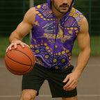 Personalized Melbourne Storm Sleeveless Zip Hoodie Aboriginal Pattern with Graffiti Style Design