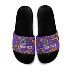 Personalized Melbourne Storm Slide Sandals Aboriginal Pattern with Graffiti Style Design
