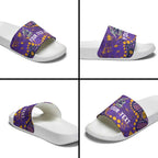 Personalized Melbourne Storm Slide Sandals Aboriginal Pattern with Graffiti Style Design