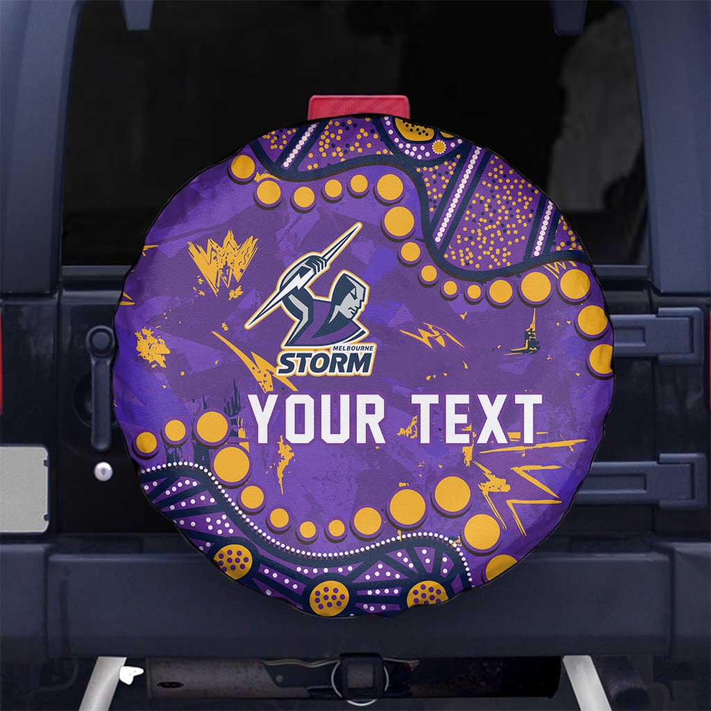 Personalized Melbourne Storm Spare Tire Cover Aboriginal Pattern with Graffiti Style Design