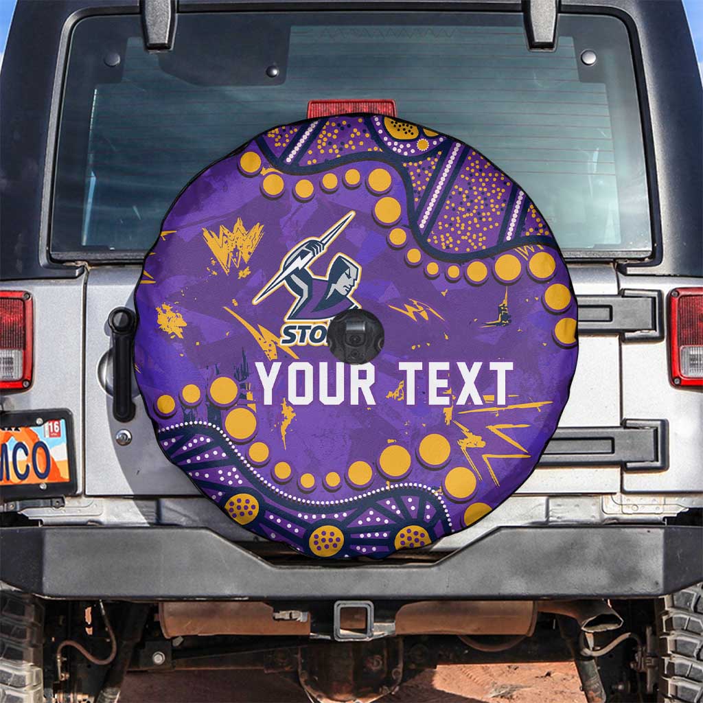 Personalized Melbourne Storm Spare Tire Cover Aboriginal Pattern with Graffiti Style Design