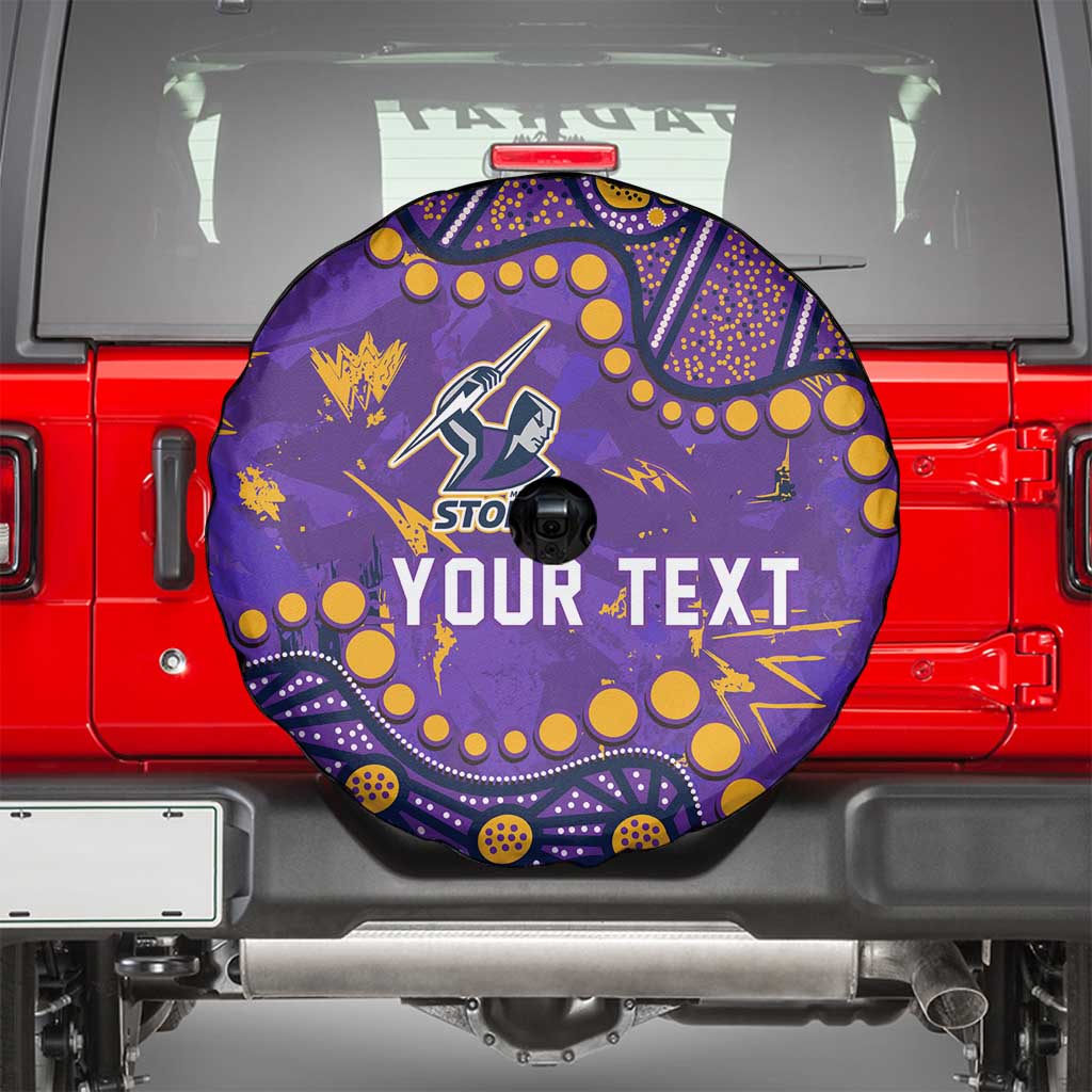 Personalized Melbourne Storm Spare Tire Cover Aboriginal Pattern with Graffiti Style Design