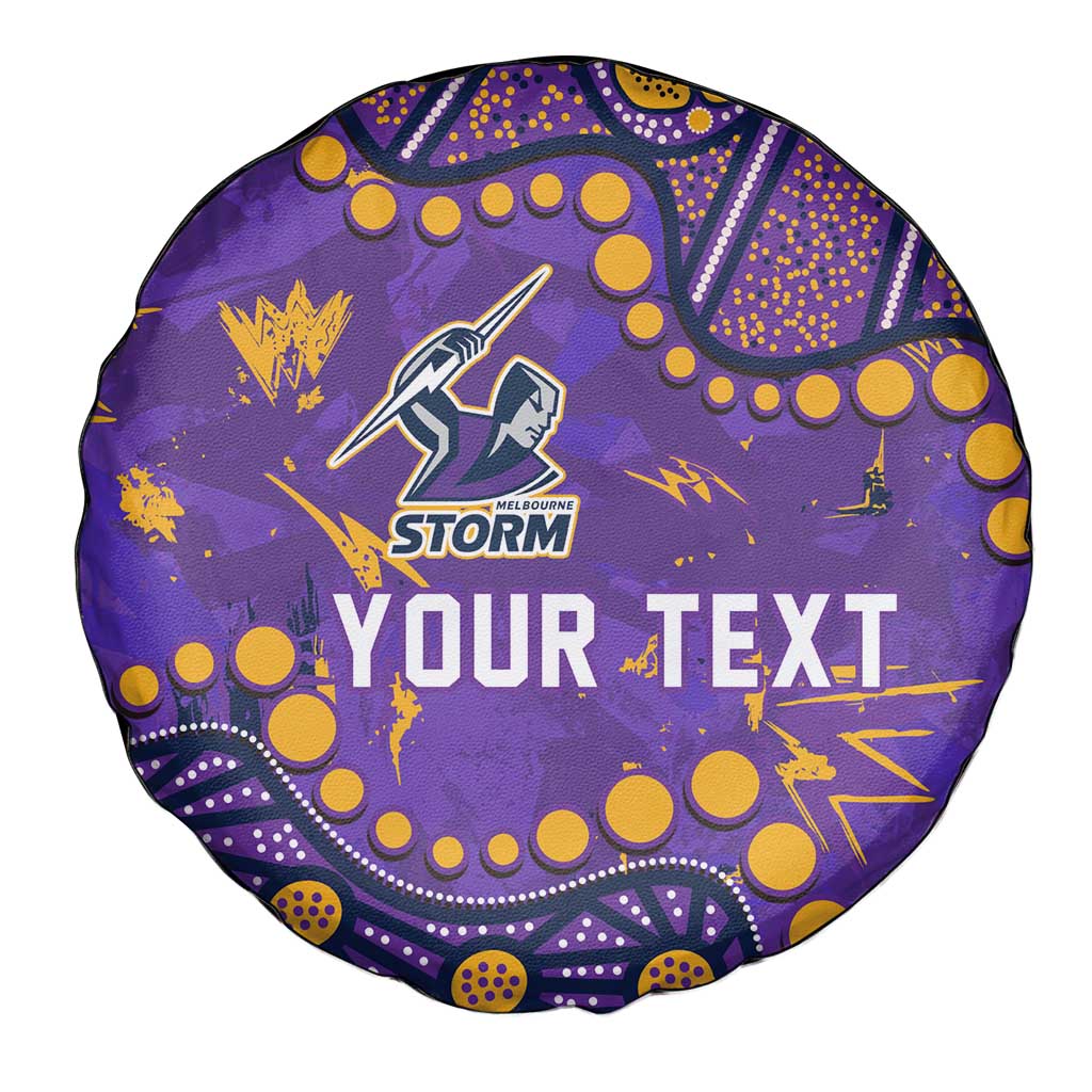 Personalized Melbourne Storm Spare Tire Cover Aboriginal Pattern with Graffiti Style Design