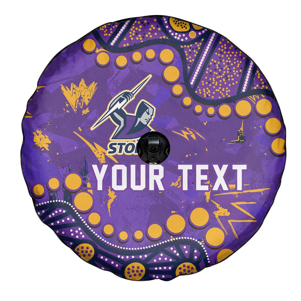 Personalized Melbourne Storm Spare Tire Cover Aboriginal Pattern with Graffiti Style Design