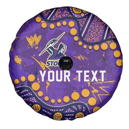 Personalized Melbourne Storm Spare Tire Cover Aboriginal Pattern with Graffiti Style Design