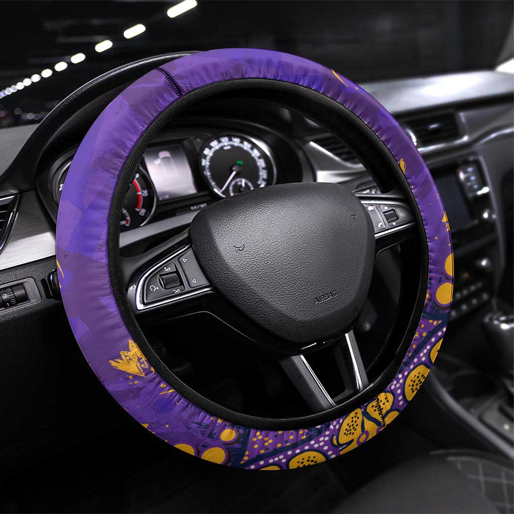 Melbourne Storm Steering Wheel Cover Aboriginal Pattern with Graffiti Style Design