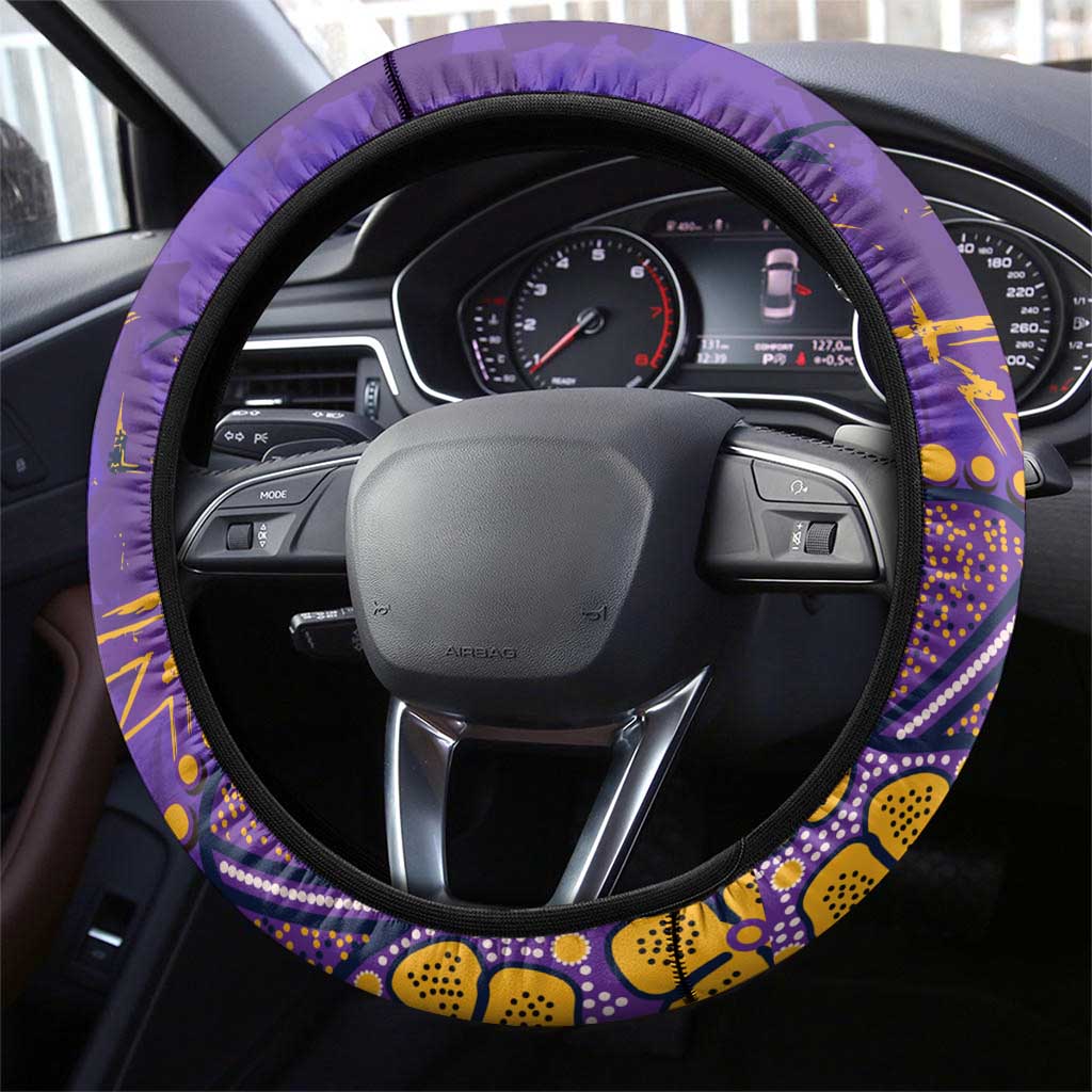 Melbourne Storm Steering Wheel Cover Aboriginal Pattern with Graffiti Style Design