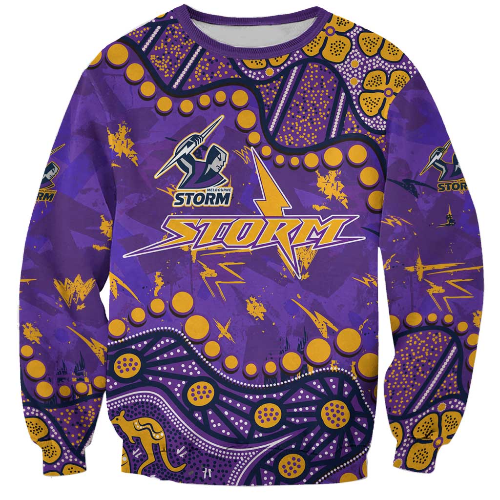 Personalized Melbourne Storm Sweatshirt Aboriginal Pattern with Graffiti Style Design