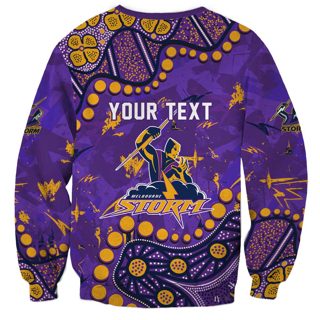 Personalized Melbourne Storm Sweatshirt Aboriginal Pattern with Graffiti Style Design