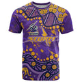 Personalized Melbourne Storm T Shirt Aboriginal Pattern with Graffiti Style Design
