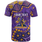 Personalized Melbourne Storm T Shirt Aboriginal Pattern with Graffiti Style Design