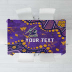 Personalized Melbourne Storm Tablecloth Aboriginal Pattern with Graffiti Style Design
