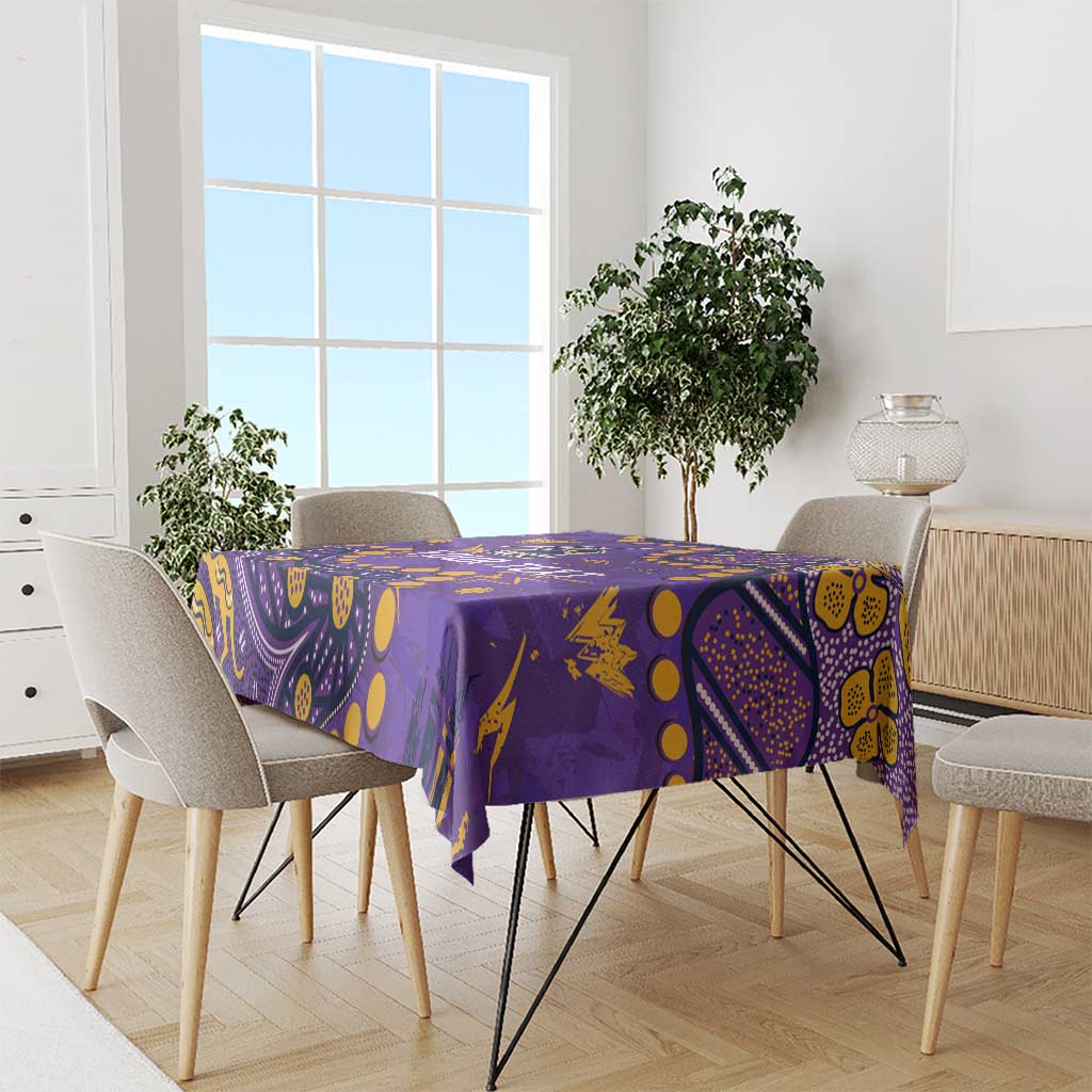 Personalized Melbourne Storm Tablecloth Aboriginal Pattern with Graffiti Style Design